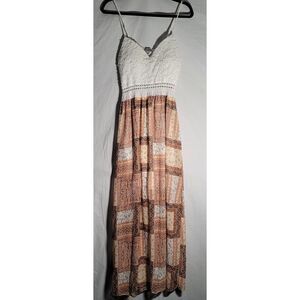 J for Justify Summer‎ w/White Lace Maxi Dress Women's Size Large